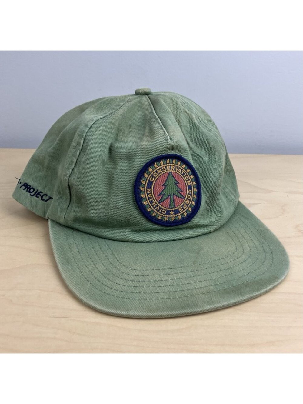 Parks Project Strapback Hat Green Patch Logo Distressed Faded